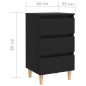 vidaXL Mesita de noche con patas de madera maciza negro 40x35x69 cm vidaXL Mesita de noche con patas de madera maciza negro 40x35x69 cm