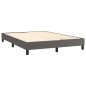 vidaXL Cama box spring con colchón cuero sintético gris 140x200 cm vidaXL Cama box spring con colchón cuero sintético gris 140x200 cm