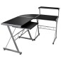 vidaXL Escritorio de esquina madera contrachapada negro 132x112x99cm vidaXL Escritorio de esquina madera contrachapada negro 132x112x99cm