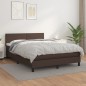 vidaXL Cama box spring con colchón cuero sintético marrón 140x200cm vidaXL Cama box spring con colchón cuero sintético marrón 140x200cm