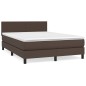 vidaXL Cama box spring con colchón cuero sintético marrón 140x200cm vidaXL Cama box spring con colchón cuero sintético marrón 140x200cm
