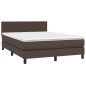 vidaXL Cama box spring con colchón cuero sintético marrón 140x200cm vidaXL Cama box spring con colchón cuero sintético marrón 140x200cm