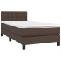 vidaXL Cama box spring con colchón cuero sintético marrón 90x200 cm vidaXL Cama box spring con colchón cuero sintético marrón 90x200 cm