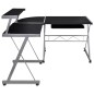 vidaXL Escritorio de esquina madera contrachapada negro 132x112x99cm vidaXL Escritorio de esquina madera contrachapada negro 132x112x99cm