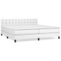 vidaXL Cama box spring con colchón cuero sintético blanco 200x200 cm vidaXL Cama box spring con colchón cuero sintético blanco 200x200 cm