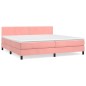vidaXL Cama box spring con colchón terciopelo rosa 200x200 cm vidaXL Cama box spring con colchón terciopelo rosa 200x200 cm