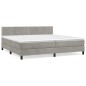 vidaXL Cama box spring con colchón terciopelo gris claro 200x200 cm vidaXL Cama box spring con colchón terciopelo gris claro 200x200 cm