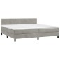 vidaXL Cama box spring con colchón terciopelo gris claro 200x200 cm vidaXL Cama box spring con colchón terciopelo gris claro 200x200 cm