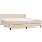 vidaXL Cama box spring con colchón cuero sintético capuchino 200x200cm vidaXL Cama box spring con colchón cuero sintético capuchino 200x200cm