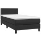 vidaXL Cama box spring con colchón cuero sintético negro 90x190 cm vidaXL Cama box spring con colchón cuero sintético negro 90x190 cm