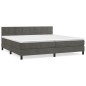 vidaXL Cama box spring con colchón terciopelo gris oscuro 200x200 cm vidaXL Cama box spring con colchón terciopelo gris oscuro 200x200 cm