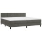 vidaXL Cama box spring con colchón terciopelo gris oscuro 200x200 cm vidaXL Cama box spring con colchón terciopelo gris oscuro 200x200 cm