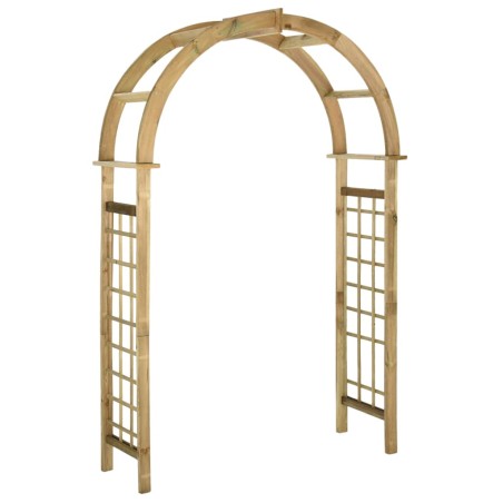 vidaXL Arco de celosía de madera de pino verde impregnada