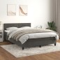 vidaXL Cama box spring con colchón terciopelo gris oscuro 140x200 cm vidaXL Cama box spring con colchón terciopelo gris oscuro 140x200 cm