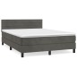 vidaXL Cama box spring con colchón terciopelo gris oscuro 140x200 cm vidaXL Cama box spring con colchón terciopelo gris oscuro 140x200 cm