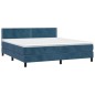 vidaXL Cama box spring con colchón terciopelo azul oscuro 180x200 cm vidaXL Cama box spring con colchón terciopelo azul oscuro 180x200 cm
