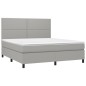 vidaXL Cama box spring con colchón tela gris claro 160x200 cm vidaXL Cama box spring con colchón tela gris claro 160x200 cm