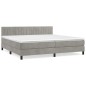 vidaXL Cama box spring con colchón terciopelo gris claro 200x200 cm vidaXL Cama box spring con colchón terciopelo gris claro 200x200 cm