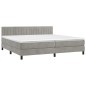 vidaXL Cama box spring con colchón terciopelo gris claro 200x200 cm vidaXL Cama box spring con colchón terciopelo gris claro 200x200 cm