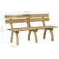 vidaXL Banco de jardín madera pino impregnada 160 cm
