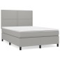 vidaXL Cama box spring con colchón tela gris claro 140x190 cm vidaXL Cama box spring con colchón tela gris claro 140x190 cm