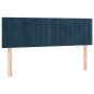 vidaXL Cama box spring con colchón terciopelo azul oscuro 140x200 cm