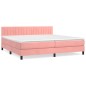 vidaXL Cama box spring con colchón terciopelo rosa 200x200 cm