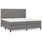 vidaXL Cama box spring con colchón tela gris oscuro 200x200 cm vidaXL Cama box spring con colchón tela gris oscuro 200x200 cm