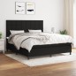 vidaXL Cama box spring con colchón tela negro 160x200 cm
