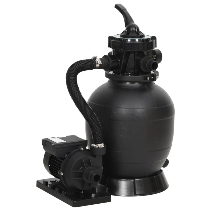 vidaXL Filtro de arena para piscinas con válvula de 6 vías negro vidaXL Filtro de arena para piscinas con válvula de 6 vías negro