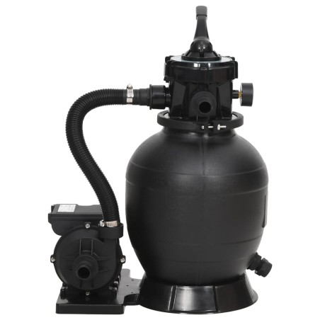 vidaXL Filtro de arena para piscinas con válvula de 6 vías negro