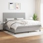 vidaXL Cama box spring con colchón tela gris claro 200x200 cm vidaXL Cama box spring con colchón tela gris claro 200x200 cm