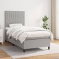 vidaXL Cama box spring con colchón tela gris claro 90x190 cm vidaXL Cama box spring con colchón tela gris claro 90x190 cm