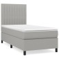 vidaXL Cama box spring con colchón tela gris claro 90x190 cm vidaXL Cama box spring con colchón tela gris claro 90x190 cm