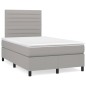 vidaXL Cama box spring con colchón tela gris claro 120x200 cm vidaXL Cama box spring con colchón tela gris claro 120x200 cm