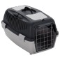 vidaXL Transportín de mascotas PP gris y negro 55x36x35 cm
