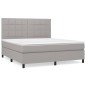 vidaXL Cama box spring con colchón tela gris claro 180x200 cm vidaXL Cama box spring con colchón tela gris claro 180x200 cm