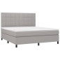 vidaXL Cama box spring con colchón tela gris claro 180x200 cm vidaXL Cama box spring con colchón tela gris claro 180x200 cm