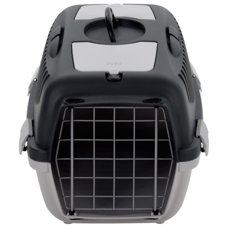 vidaXL Transportín de mascotas PP gris y negro 55x36x35 cm