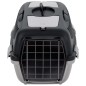 vidaXL Transportín de mascotas PP gris y negro 55x36x35 cm
