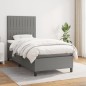 vidaXL Cama box spring con colchón tela gris oscuro 90x200 cm vidaXL Cama box spring con colchón tela gris oscuro 90x200 cm