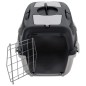 vidaXL Transportín de mascotas PP gris y negro 55x36x35 cm