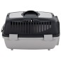 vidaXL Transportín de mascotas PP gris y negro 55x36x35 cm