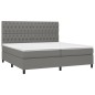 vidaXL Cama box spring con colchón tela gris oscuro 200x200 cm vidaXL Cama box spring con colchón tela gris oscuro 200x200 cm