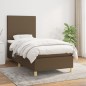 vidaXL Cama box spring con colchón tela marrón oscuro 80x200 cm vidaXL Cama box spring con colchón tela marrón oscuro 80x200 cm