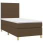 vidaXL Cama box spring con colchón tela marrón oscuro 80x200 cm vidaXL Cama box spring con colchón tela marrón oscuro 80x200 cm