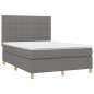 vidaXL Cama box spring con colchón tela gris oscuro 140x200 cm