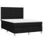 vidaXL Cama box spring con colchón tela negro 140x190 cm vidaXL Cama box spring con colchón tela negro 140x190 cm