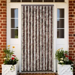 vidaXL Cortina mosquitera beige y marrón claro 100x220 cm chenilla