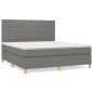 vidaXL Cama box spring con colchón tela gris oscuro 160x200 cm vidaXL Cama box spring con colchón tela gris oscuro 160x200 cm